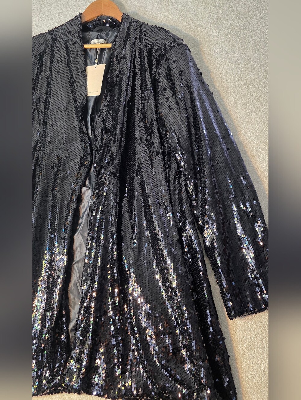 Southern Fried Chics Boogi Nights Black Sequin Blazer Concert Festival 2XL NWT
